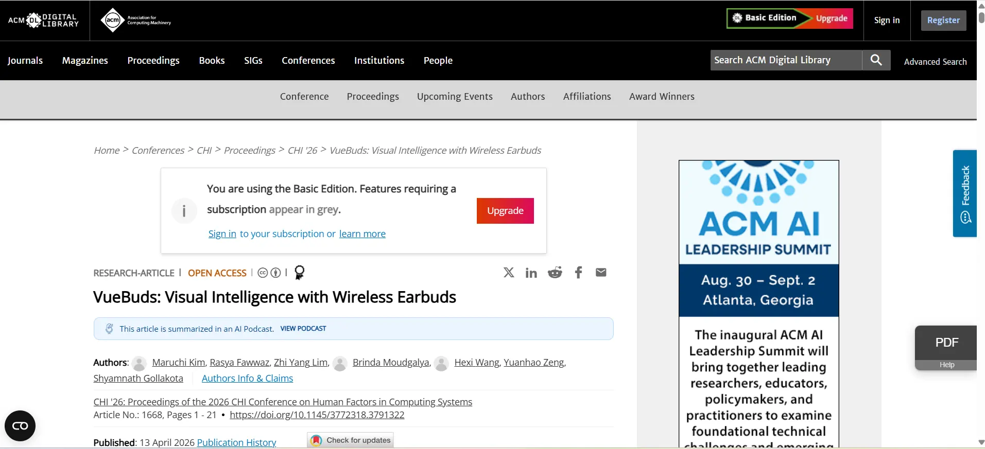 ACM Digital Library citation screenshot