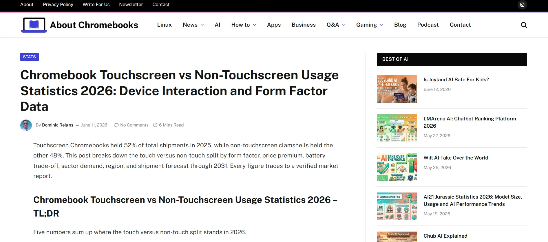 About Chromebooks citation screenshot