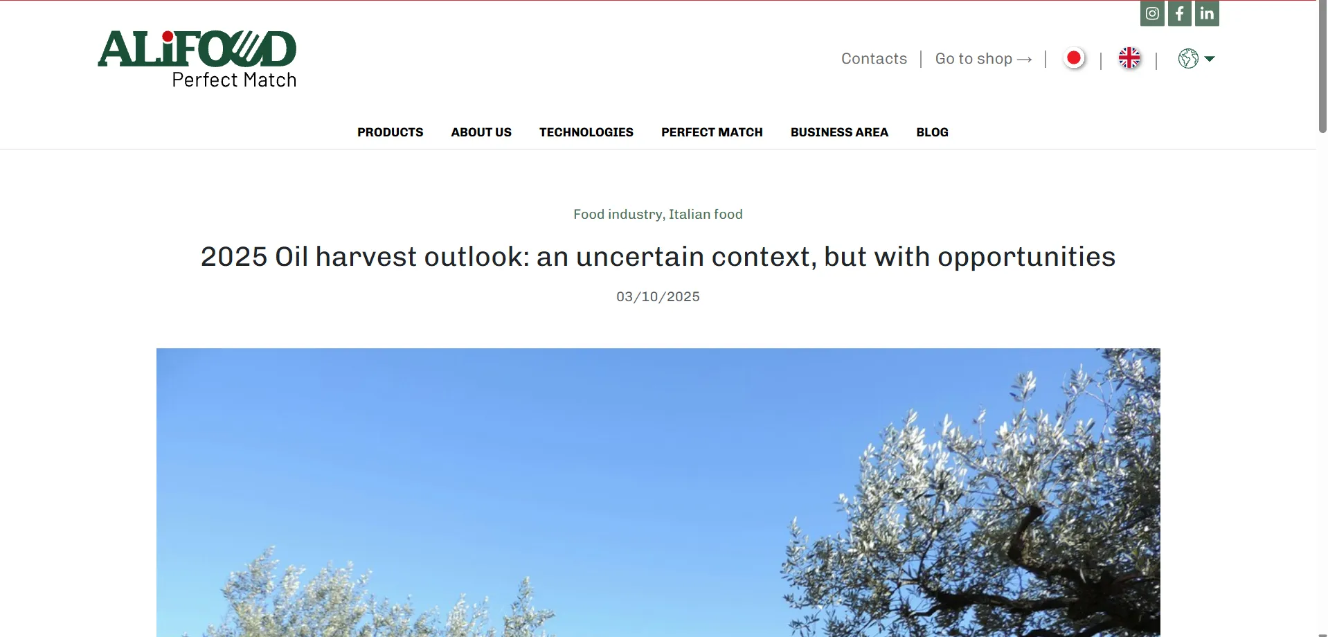 Alifood Perfect match citation screenshot