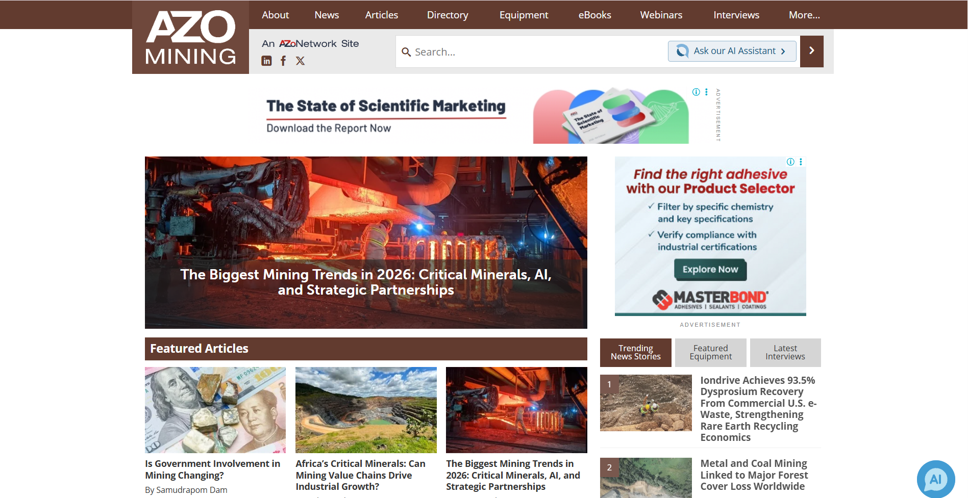 Azo Mining citation screenshot