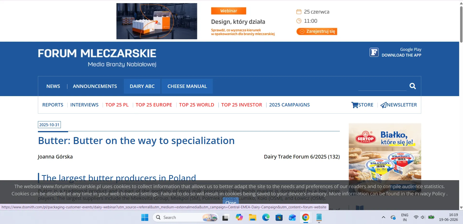 Forum Mleczarskie citation screenshot