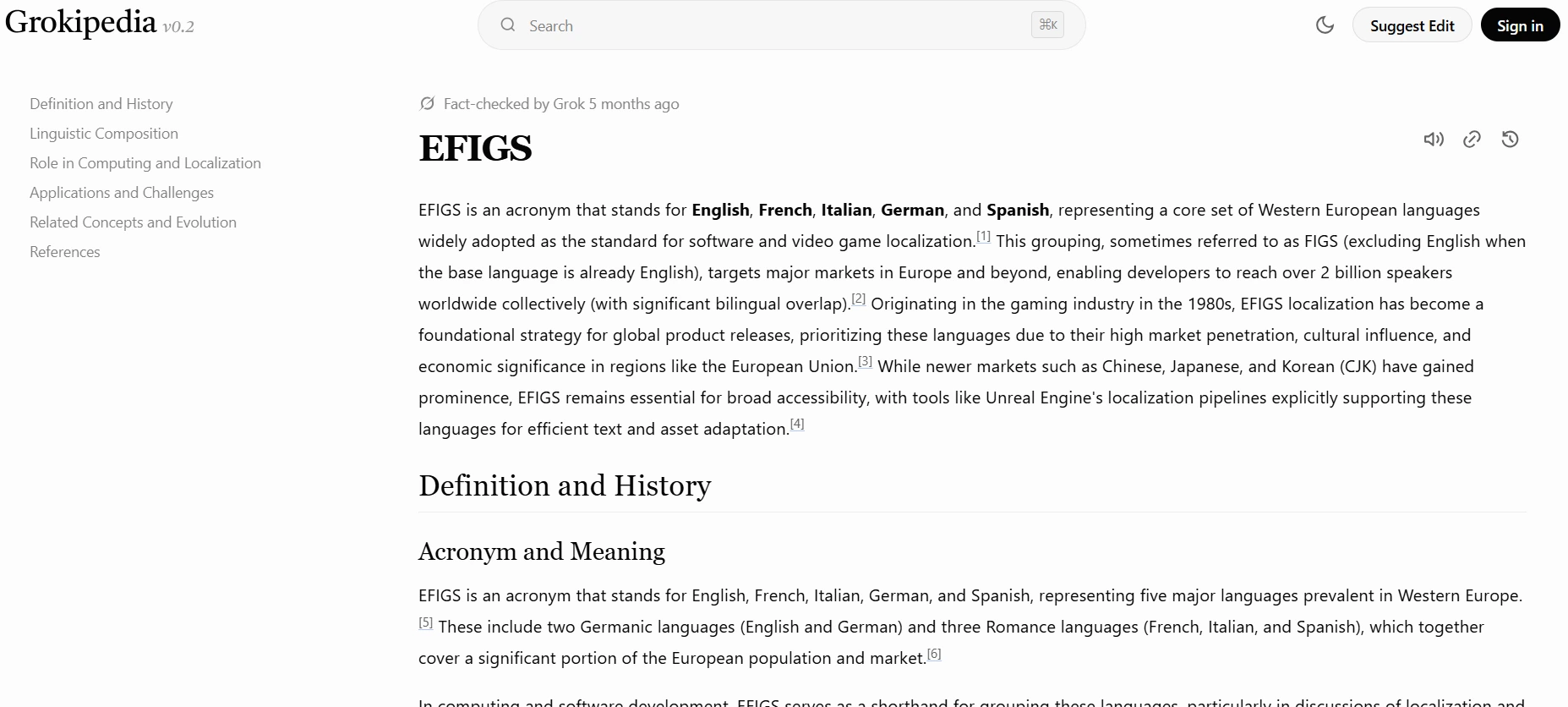 Grokipedia citation screenshot