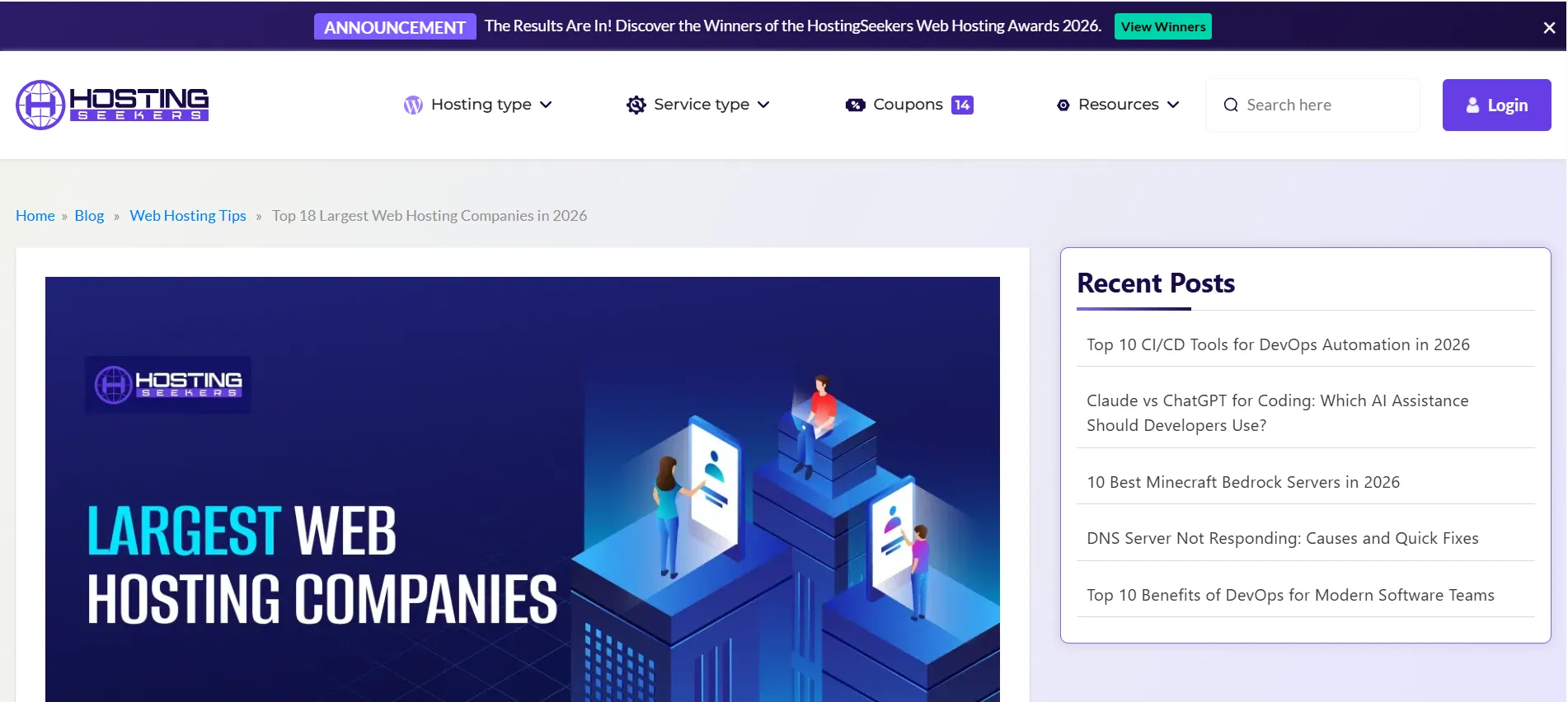 Hosting seekers citation screenshot
