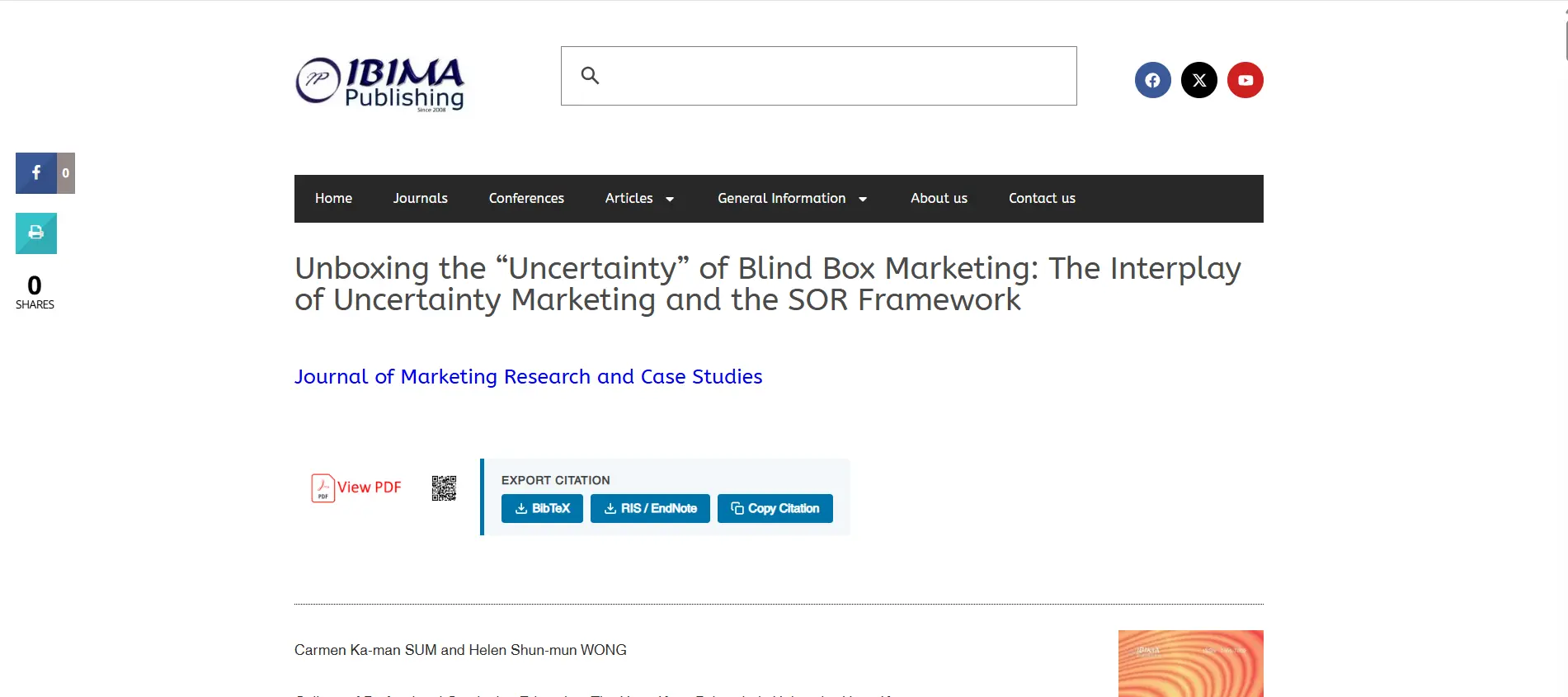 IBIMA Publishing citation screenshot