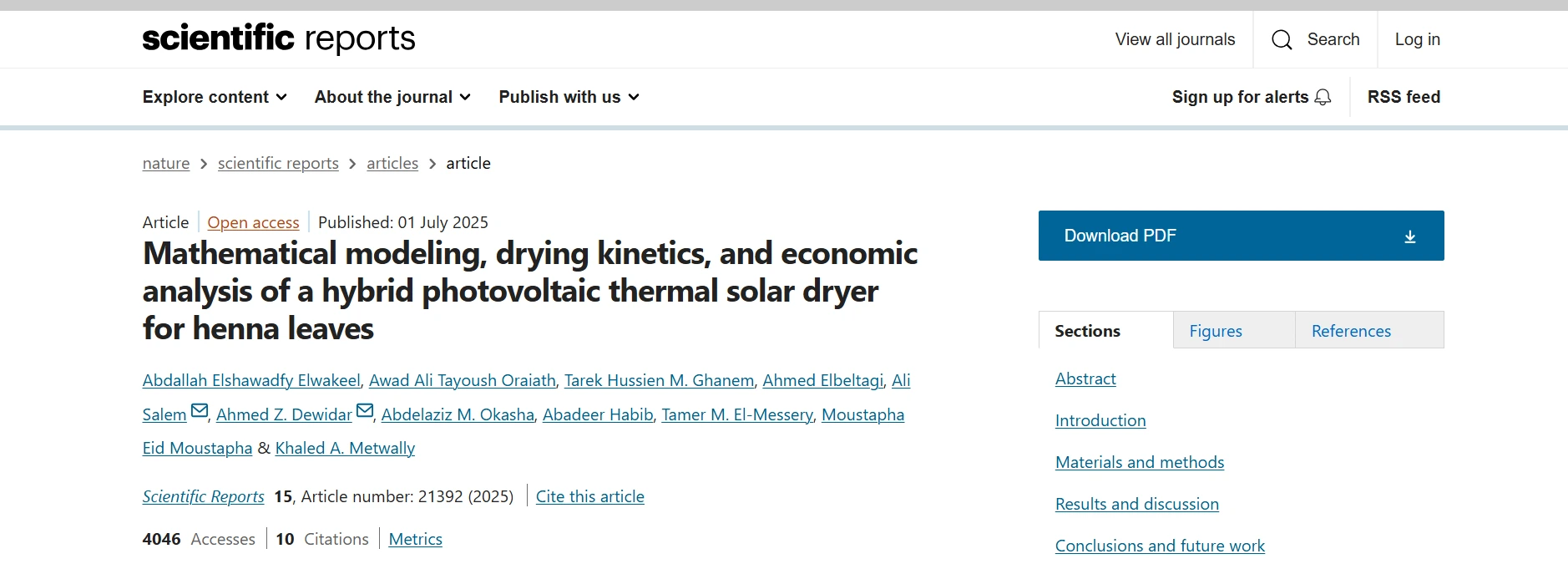 Nature citation screenshot