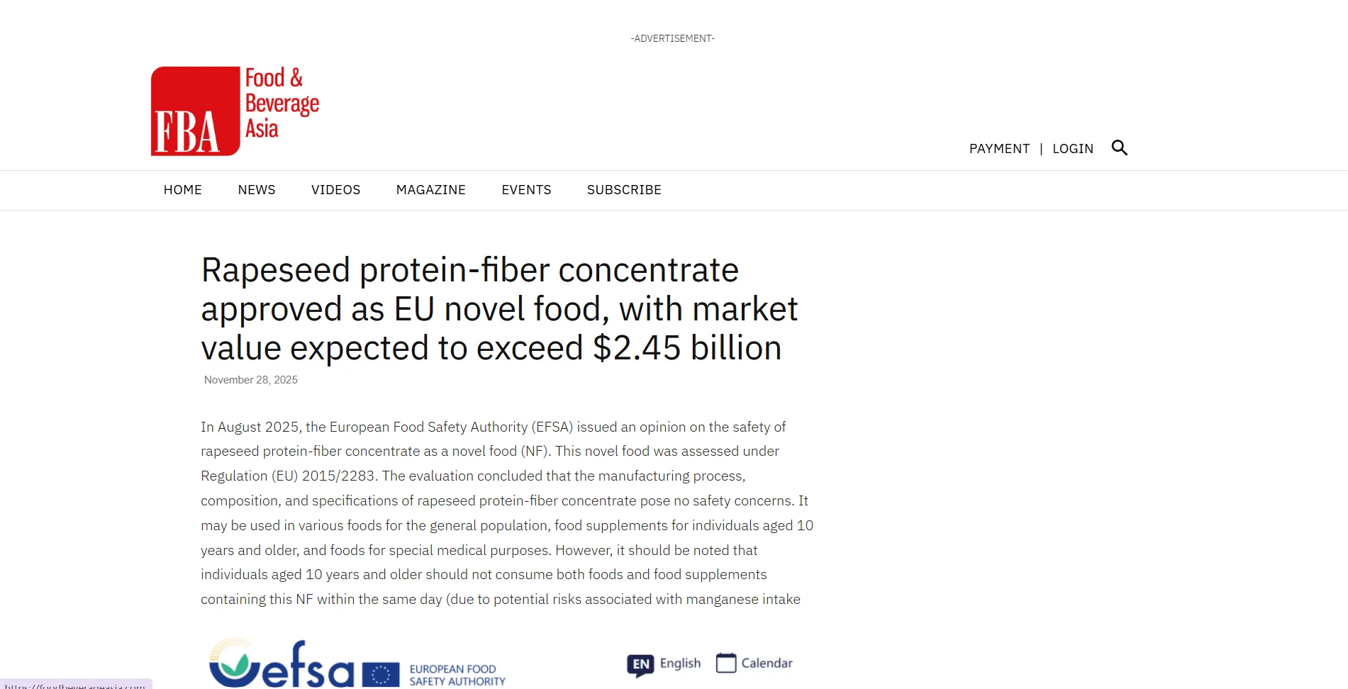 FBA (Food and Bevrage Asia) citation screenshot