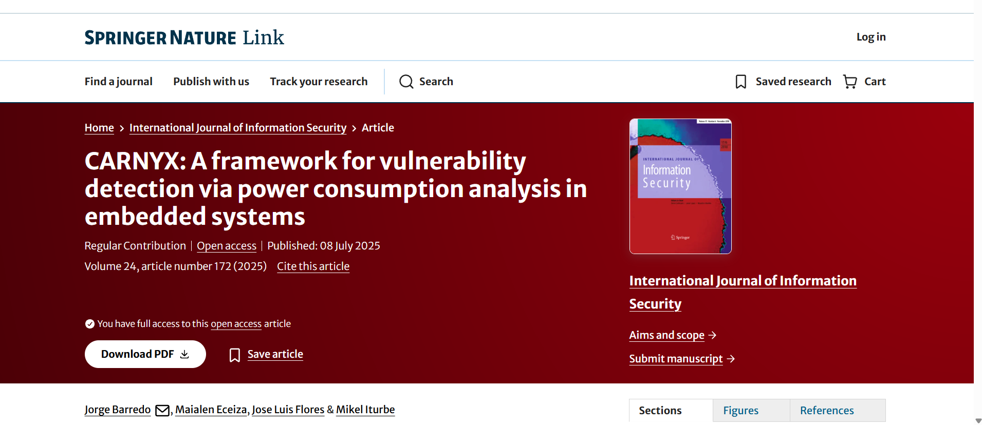 Springer Nature Link citation screenshot