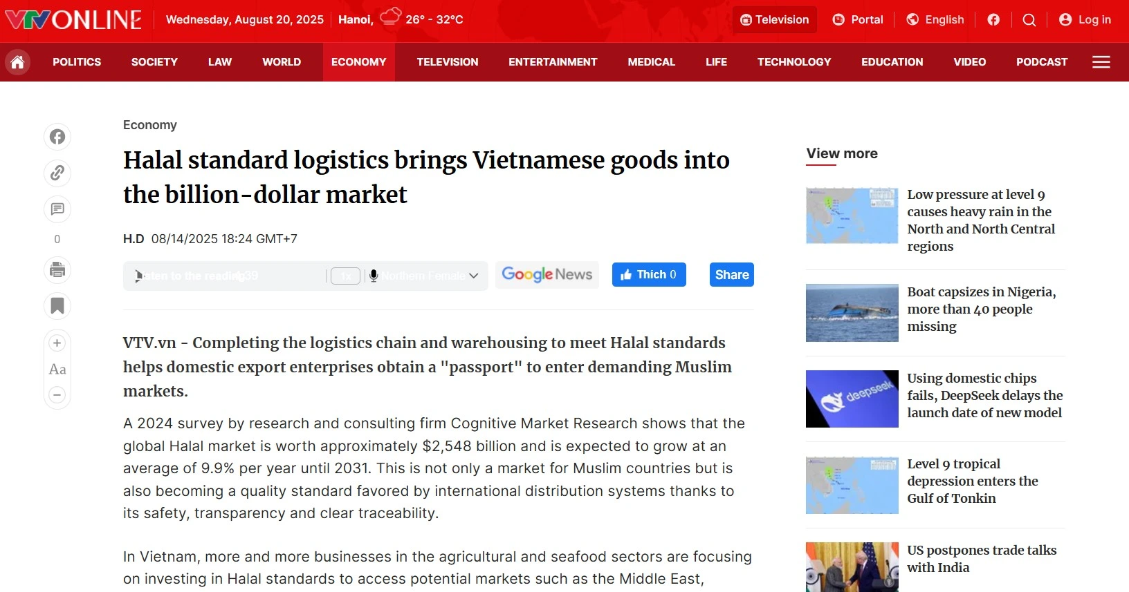 VTV Times citation screenshot